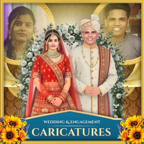 Caricature Wedding Invitation Maker & Templates