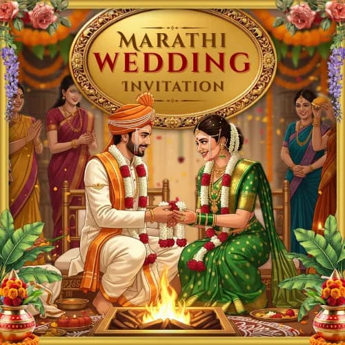 Marathi Wedding Invitation Cards & Templates 2025