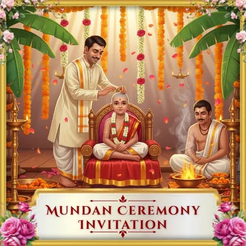 Mundan Ceremony Invitation Cards & Video Templates