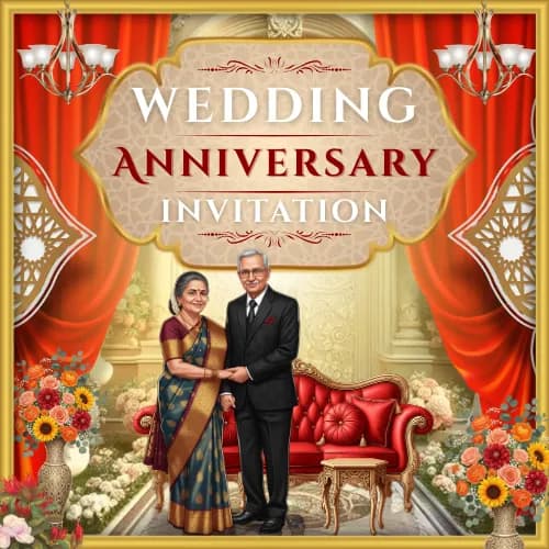 Wedding Anniversary Invitation Templates & Cards